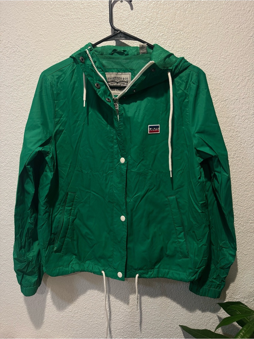 Levi's Bright Green Hooded Bomber Jacket